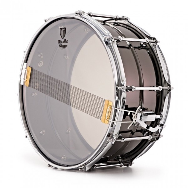 WorldMax Black Dawg 14'' x 6.5'' Black Nickel Over Brass Snare Drum - Bottom Side