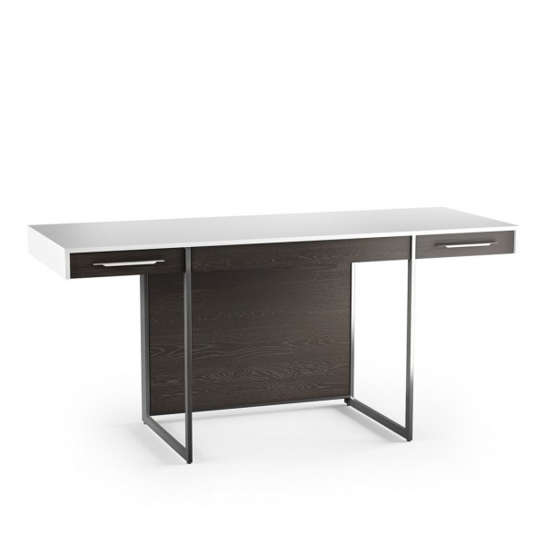 BDI Format 6301 Desk, Charcoal Stained Ash / Satin White