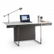 BDI Format 6301 Desk, Charcoal Stained Ash / Satin White - styled
