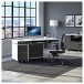 BDI Format 6301 Desk, Charcoal Stained Ash / Satin White - lifestyle