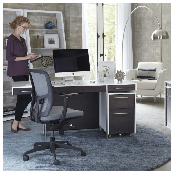 BDI Format 6307 Mobile File Pedestal, Charcoal / Satin White - lifestyle