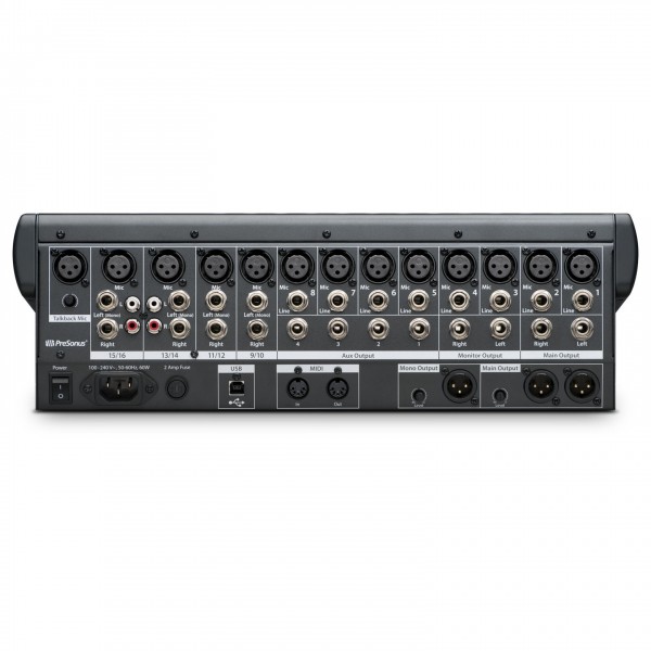 PreSonus StudioLive 16.0.2 USB Digital Mixer - Back
