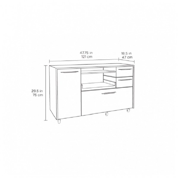 BDI Format 6320 Multifunction Cabinet, Charcoal / Satin White - specs