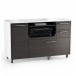 BDI Format 6320 Multifunction Cabinet, Charcoal / Satin White - styled with printer