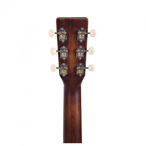 Sigma 000M-15EL-AGED Electro Acoustic Left Handed, Distressed Satin - Headstock Back