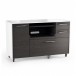 BDI Format 6301 Desk and Multi Cabinet, Charcoal Ash / Satin White - cabinet
