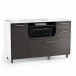 BDI Format 6301 Desk and Multi Cabinet, Charcoal Ash / Satin White - cabinet styled