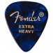 Fender Premium Celluloid 351 tvarové trsátka, ťažké, modré Moto, 12 bal