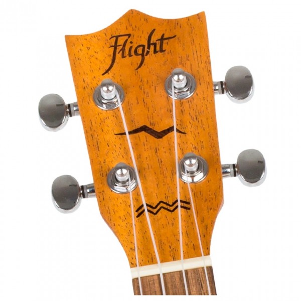 Flight DUC323CEQ Concert Electro Ukulele, Mahogany - Headstock Front