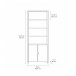 BDI Linea 5802 Double Width Bookshelf Unit, Charcoal Stained Ash - dimensions