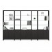 BDI Linea 5802 Double Width Bookshelf Unit, Charcoal Stained Ash - combined with 5801A and 5802A
