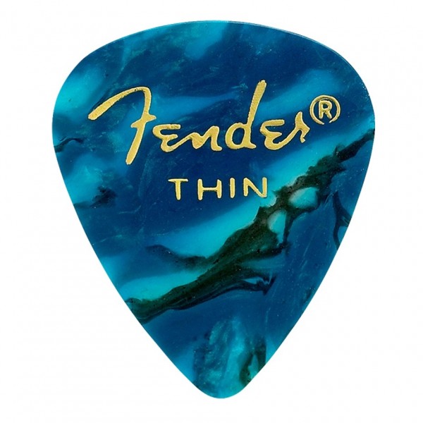 Fender Premium Celluloid 351 Picks, Thin, Ocean Turquoise, 12 Pack