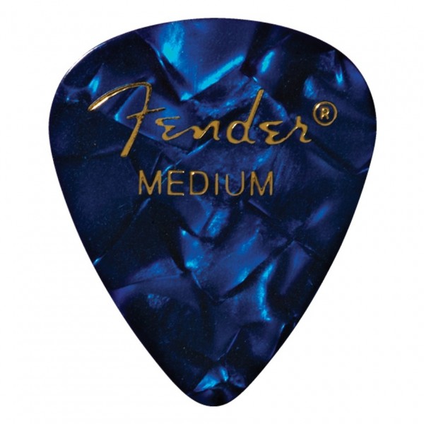 Fender Premium Celluloid 351 Shape Picks, Medium, Blue Moto, 12 Pack