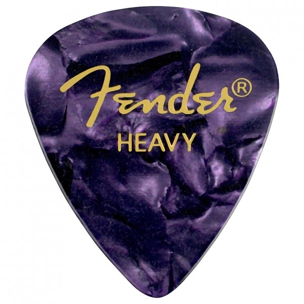 Fender Premium Celluloid 351 Shape Picks, Heavy, Purple Moto, 12 Pack