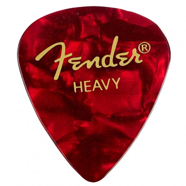 Fender Premium Celluloid 351 Shape Picks, Heavy, Red Moto, Pack of 12