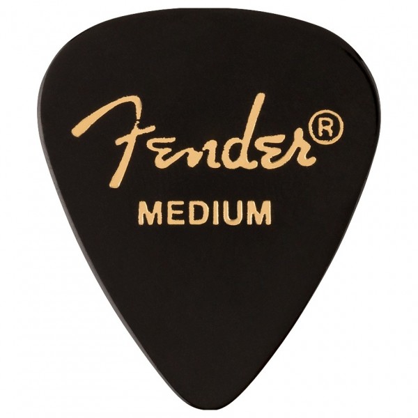 Fender Classic Celluloid, Black, 351 Shape, Medium, Pack of 12