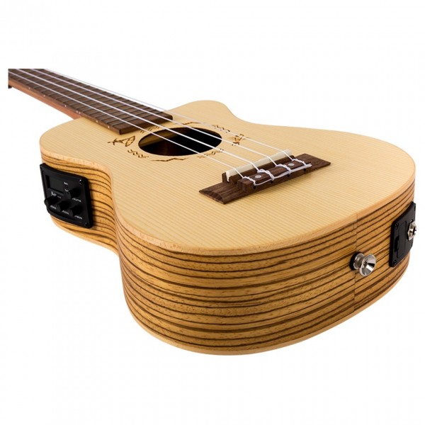 Flight DUC328CEQ Concert Electro Ukulele, Zeb B&S - Body