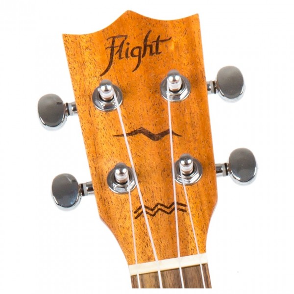 Flight DUC523CEQ Concert Electro Ukulele, Mahogany - Headstock Front