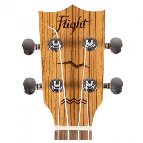 Flight DUC525CEQ Concert Electro Ukulele, Zeb B&S - Headstock Front