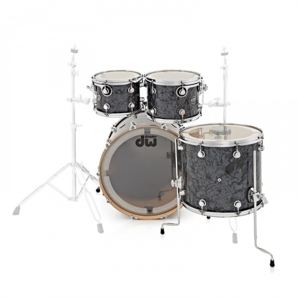 DW Drums Performance Series 22" Double Bass Drum Kit, Black Diamond - Rear