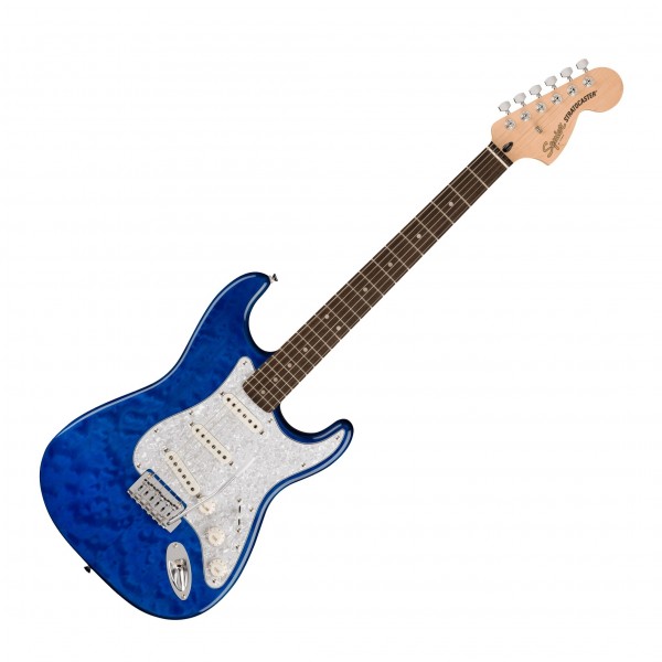 Squier FSR Affinity Stratocaster LRL QMT, Sapphire Blue Transparent