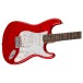 Squier FSR Affinity Stratocaster LRL QMT, Crimson Red Transparent close