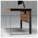 BDI Linea 6221 Desk and Multi Cabinet, Natural Walnut - desk wire management