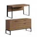 BDI Linea 6221 Desk and Multi Cabinet, Natural Walnut