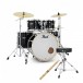 Pearl Export 22'' Rock Drum Kit w/Stool and Sticks, Jet Black