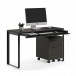 BDI Linea 6222 Console Desk and File Pedestal, Charcoal Stained Ash