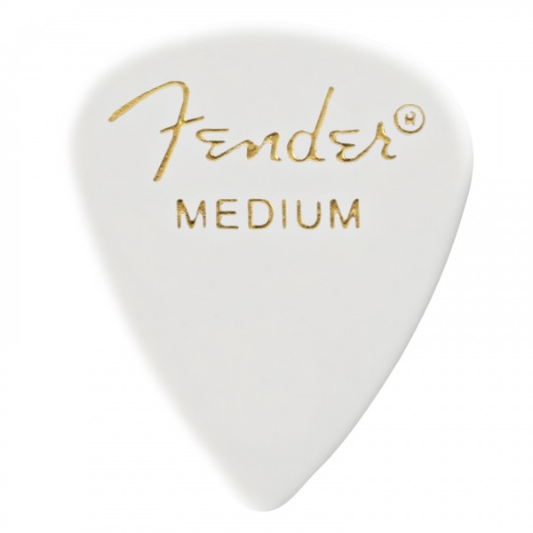 Fender Classic Celluloid, White, 351 Shape, Medium, Pack of 12