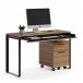 BDI Linea 6222 Console Desk and File Pedestal. Natural Walnut