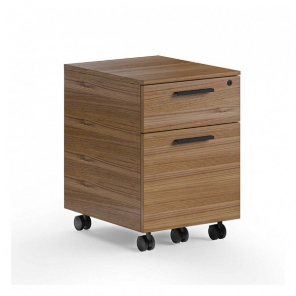 BDI Linea 6222 Console Desk and File Pedestal. Natural Walnut - file pedestal