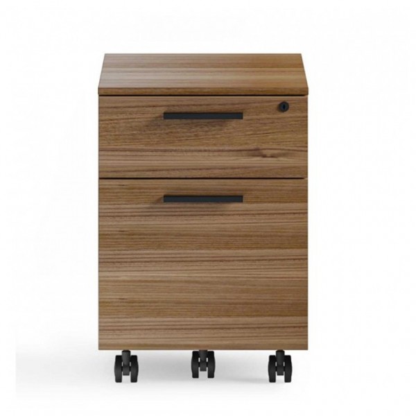 BDI Linea 6222 Console Desk and File Pedestal. Natural Walnut - file pedestal