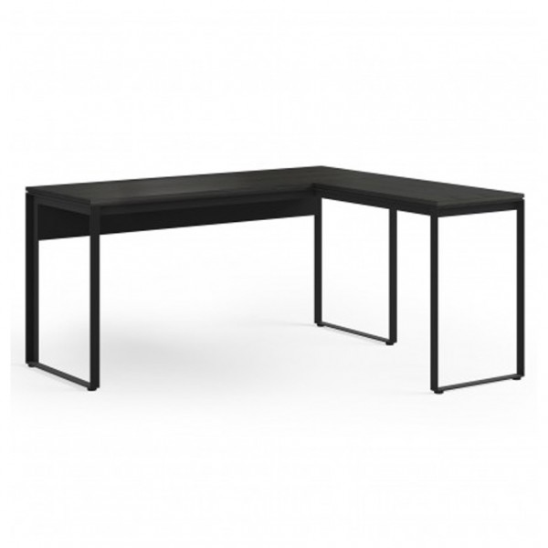 BDI Linea 6223 Work Desk and 6224 Return, Charcoal Stained Ash