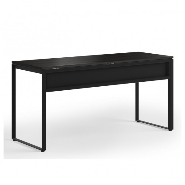 BDI Linea 6223 Work Desk and 6224 Return, Charcoal Stained Ash - desk rear