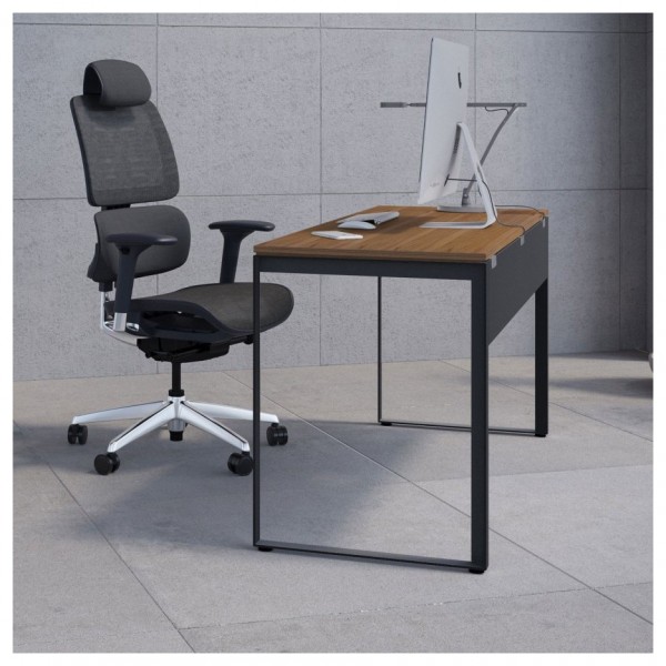 BDI Linea 6223 Work Desk and 6224 Return, Natural Walnut