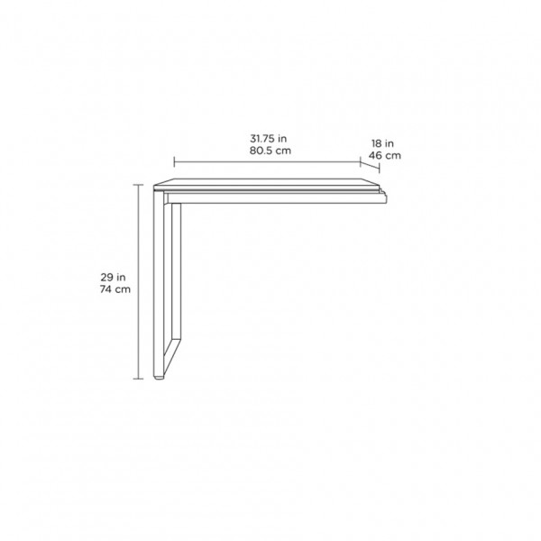 BDI Linea 6223 Work Desk and Return, Satin White - 6224 dimensions