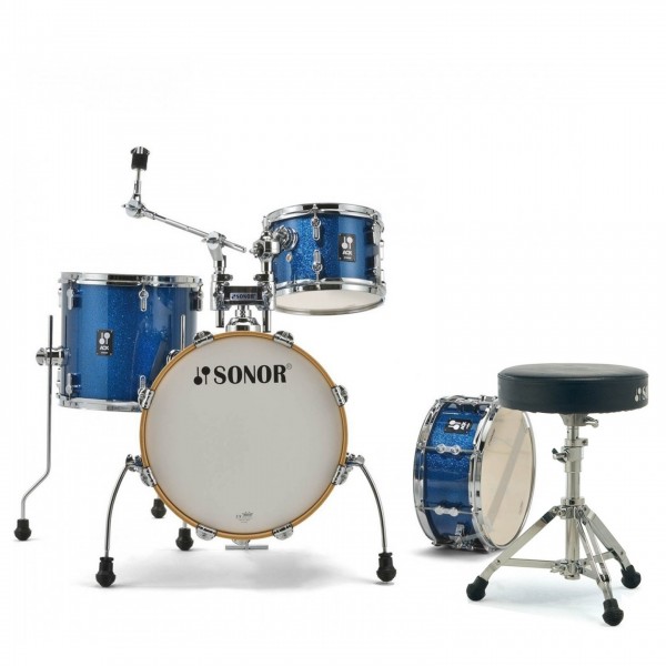 Sonor AQX 16'' Jungle Shell Pack w/Free Throne, Blue Ocean Sparkle