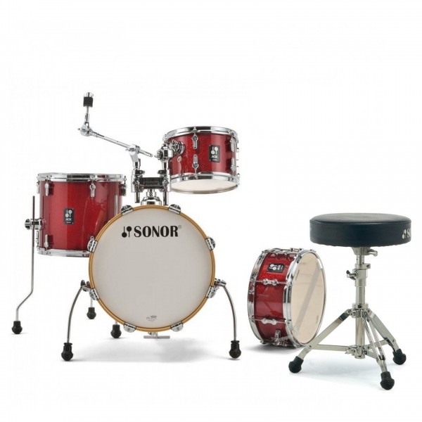 Sonor AQX 16'' Jungle Shell Pack w/Free Throne, Red Moon Sparkle