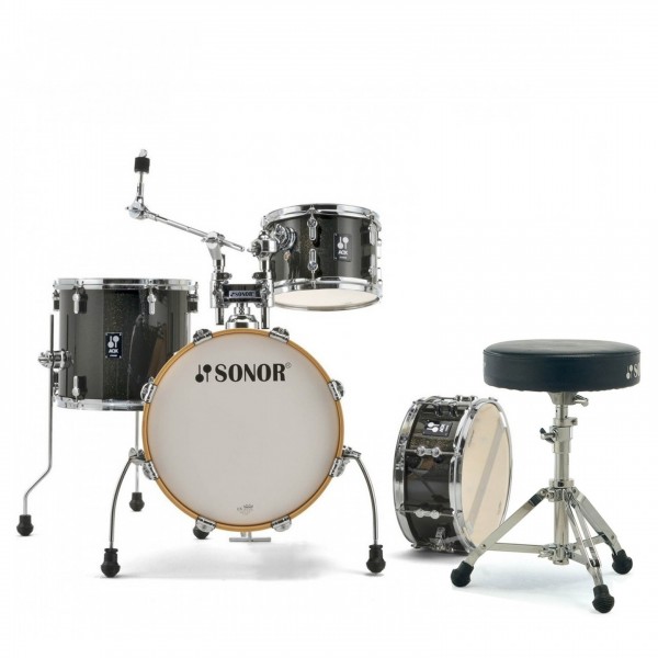 Sonor AQX 16'' Jungle Shell Pack w/Free Throne, Black Midnight Spkl.