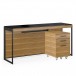 BDI Sequel 20 6102 Desk and File Pedestal, Natural Walnut and Black