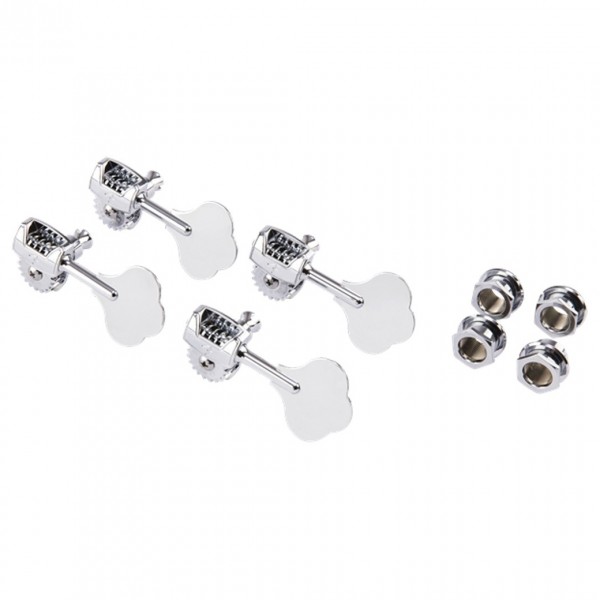 Fender Deluxe Bass Tuners with Fluted-Shafts 4 Pack, Chrome