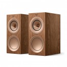 KEF R3 Meta Bookshelf Speakers, Walnut with Terminated Chord Company ClearwayX Speaker Cables
