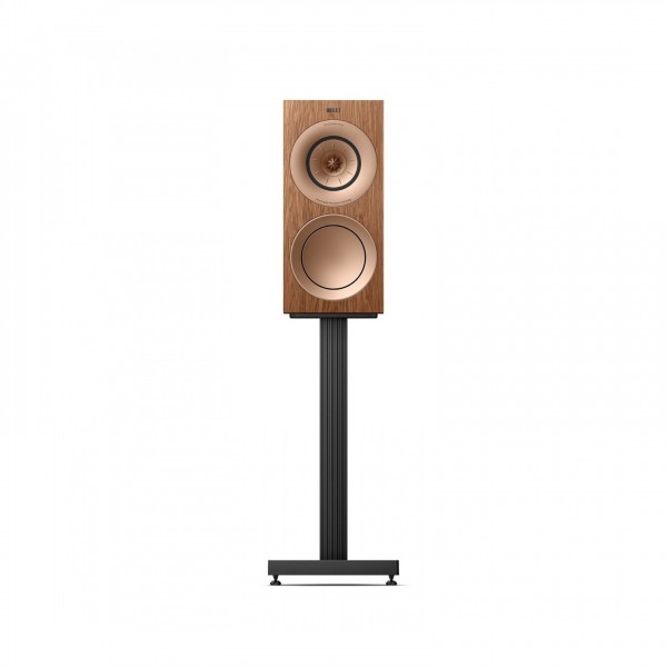 KEF R3 Meta Bookshelf Speakers, Walnut with Terminated AudioQuest