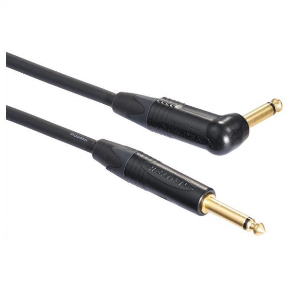 Mogami Premium Instrument Cable (One straight, one angled jack), 3m