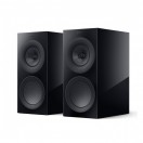 KEF R3 Meta Bookshelf Speakers, Black with Terminated Chord Company ClearwayX Speaker Cables