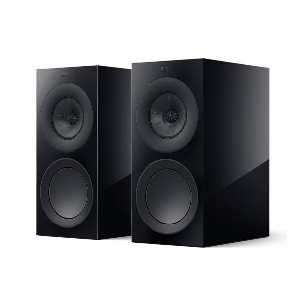 KEF R3 Meta Bookshelf Speakers (Pair), Black Front View