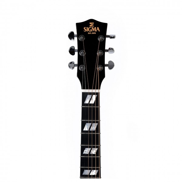 Sigma DM-SG5L Electro Acoustic Left Handed, Natural - Headstock Front
