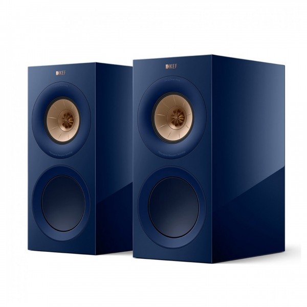 KEF R3 Meta Bookshelf Speakers (Pair), Indigo Gloss Front View